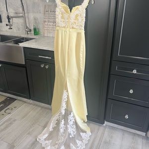 Size 2 Ashley Justin Bridesmaid Dress! Lace top and lace train